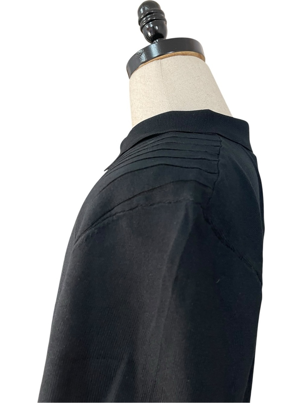 Coofandy Ribbed Short-Sleeve Knit Polo Shirt Black - Picture 5 of 16